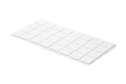 Selvklæbende hvide filtpuder firkantede - 3,5 mm tykke